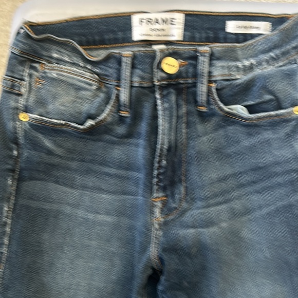 FRAME Le HIGH SKIINNY RAW EDGE Jeans - Picture 3 of 4